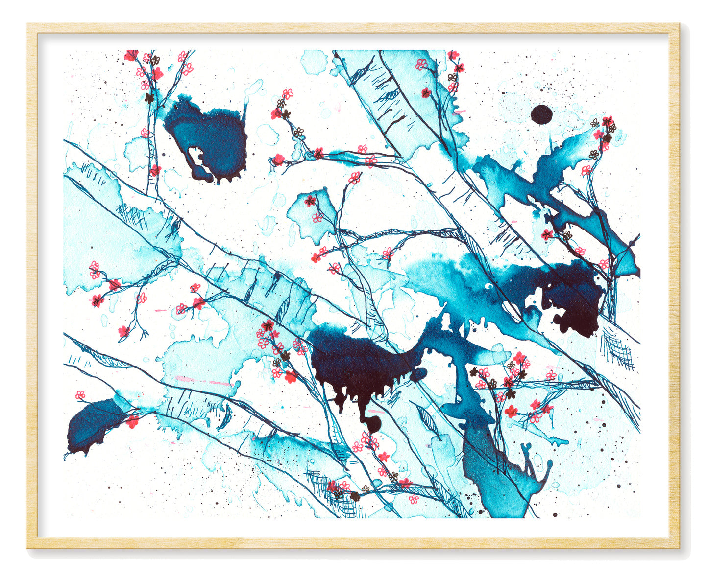 Cherry Blossoms in Blue - Print