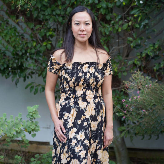 Kasih Coop Dress Soraya Black, Cotton