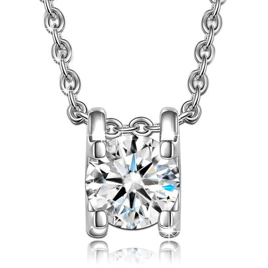 1.00 Ct Diamond Created Necklace ITALY Design Elsy Style Necklace