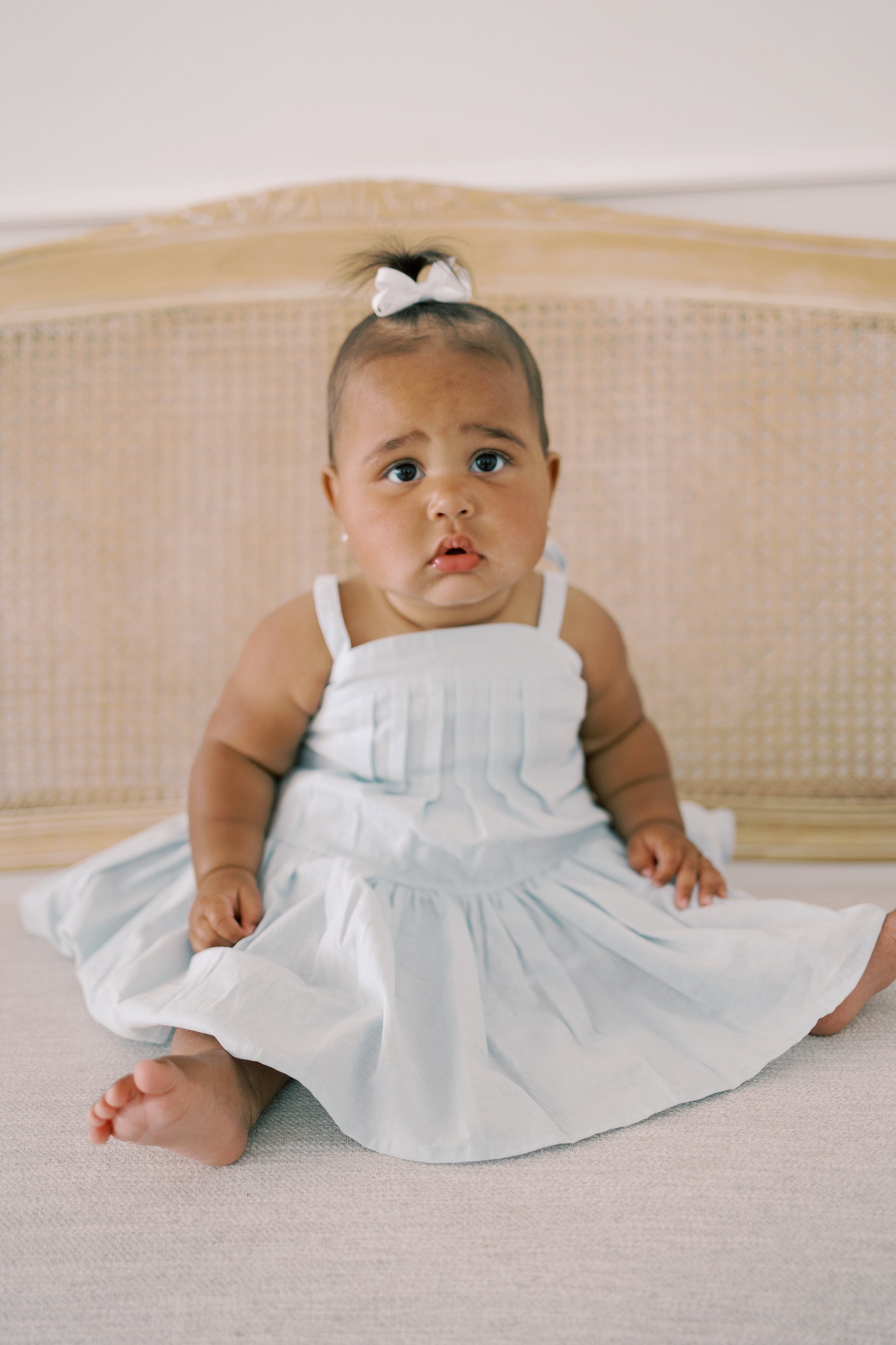 Hikari Pintuck Dress | Powder Blue