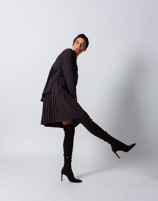 Luxe Black Pleated Skirt – Elegant Women’s Pleated Skirt