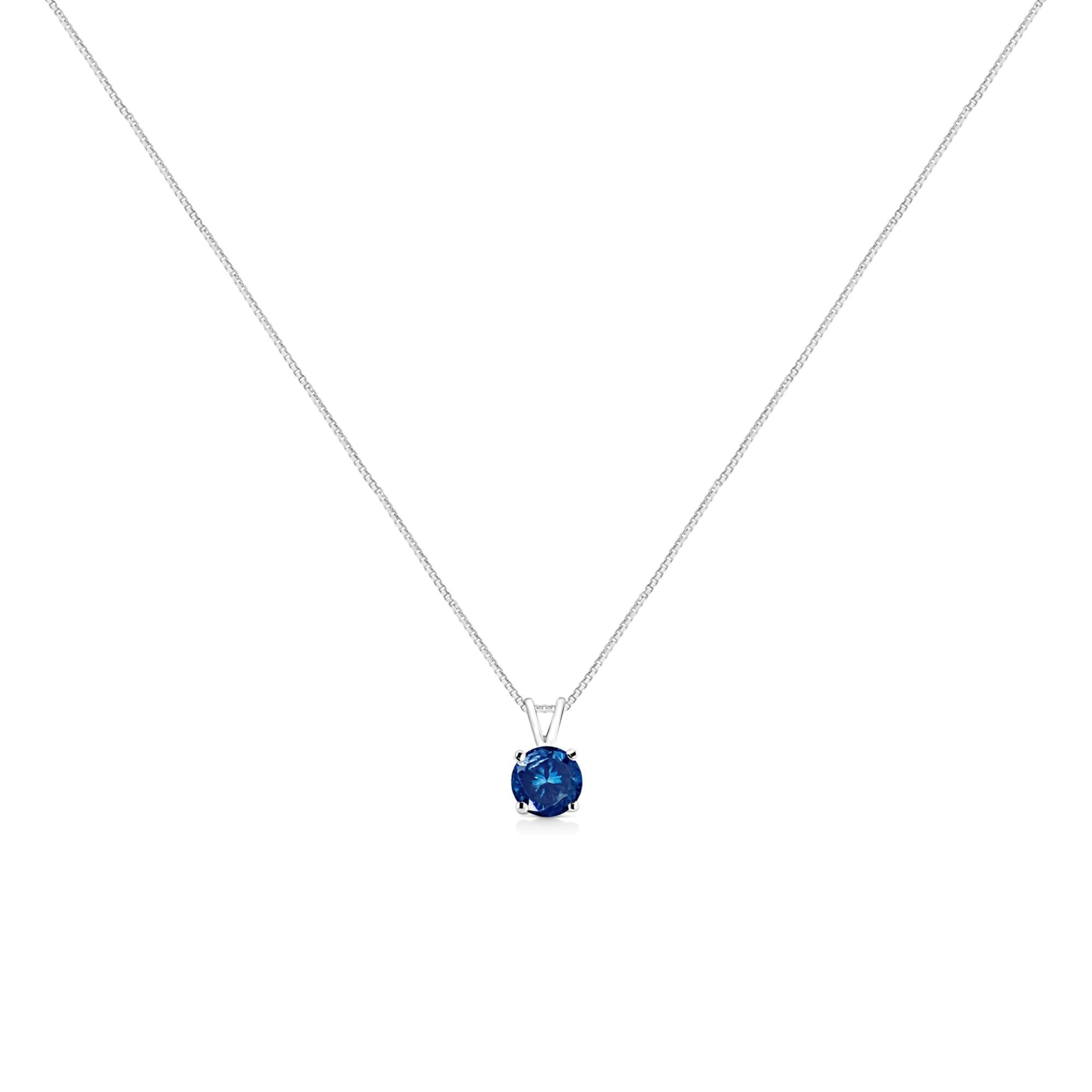 10K White Gold 1/4 Cttw Round Brilliant Cut Lab Grown Diamond 4-Prong Solitaire Pendant Necklace