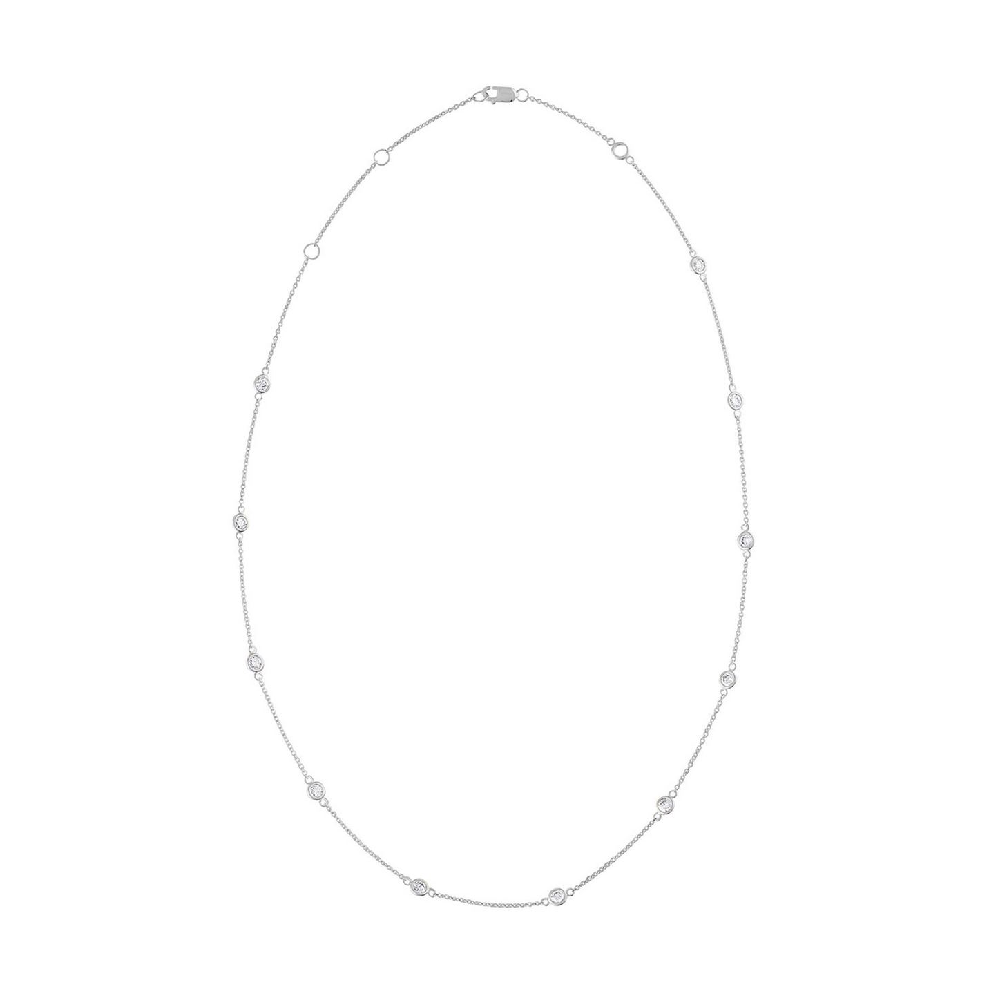 14K Gold Diamond Station Necklace (1 1/10 cttw, H-I Color, VS2-SI1 Clarity)