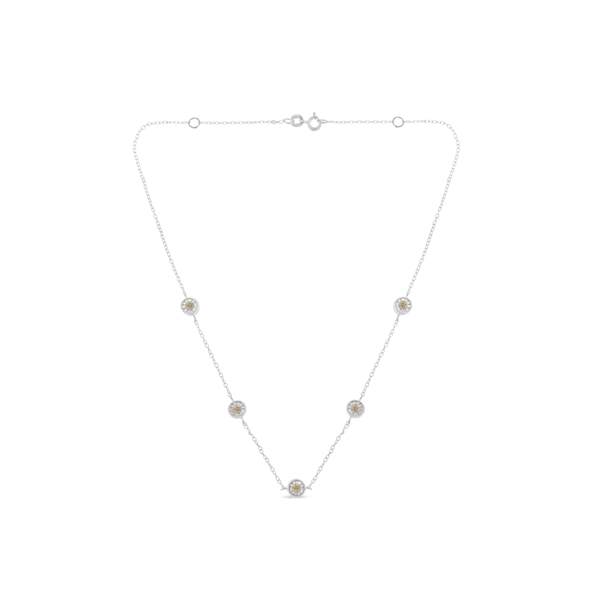 Sterling Silver Diamond Station Necklace (1/2 cttw, I-J Color, I1-I2 Clarity)