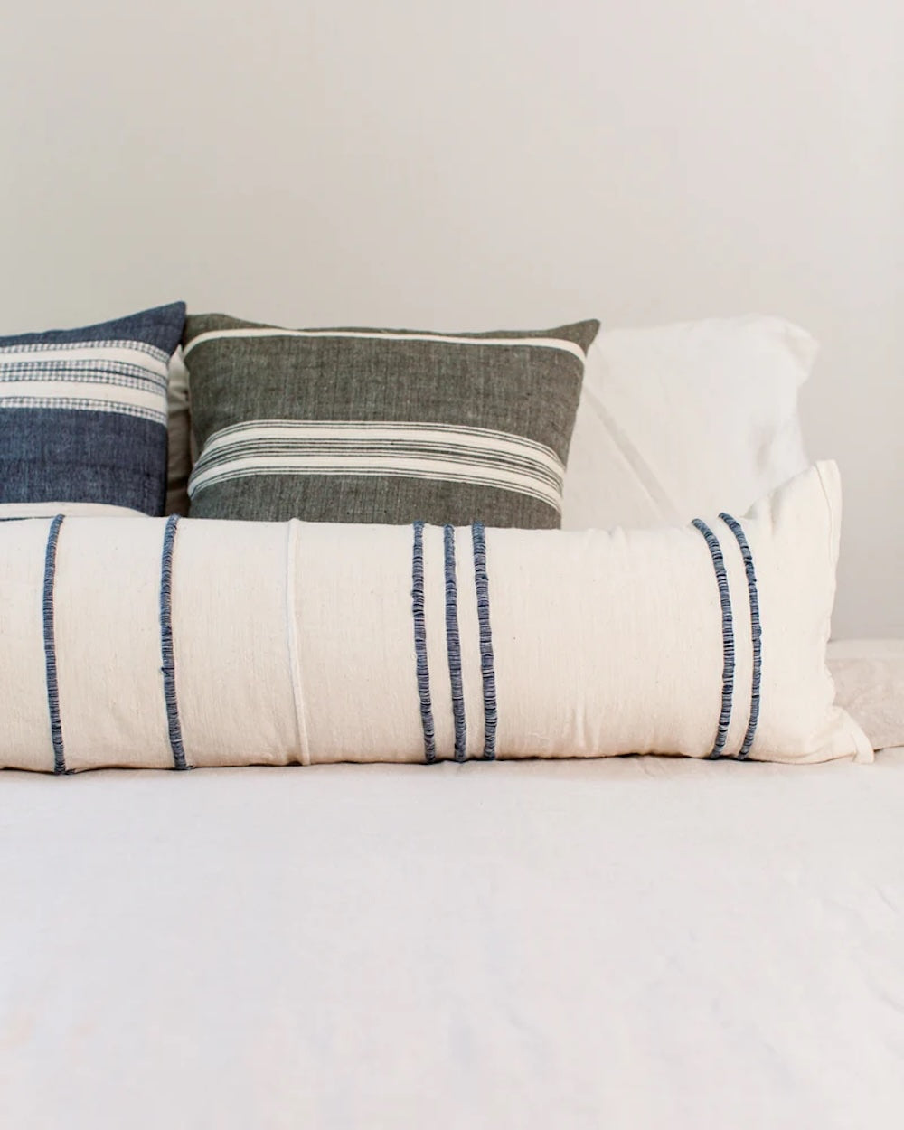 12 x 48" Ribbons Lumbar Pillow Cover - Navy