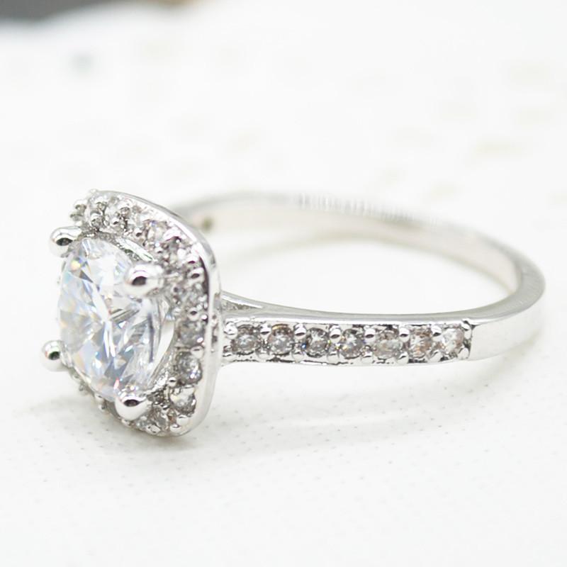 2.00CTTW Cushion-Cut Queen White  Elements Ring Elsy Style Rings