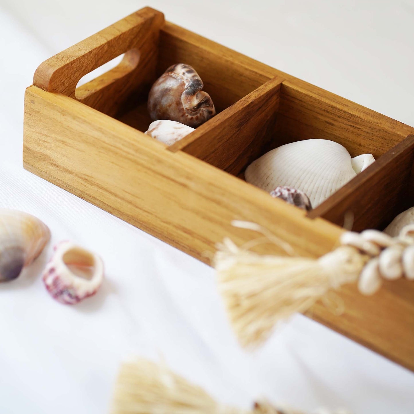 Teak Wood Rectangle Sugar Tray large