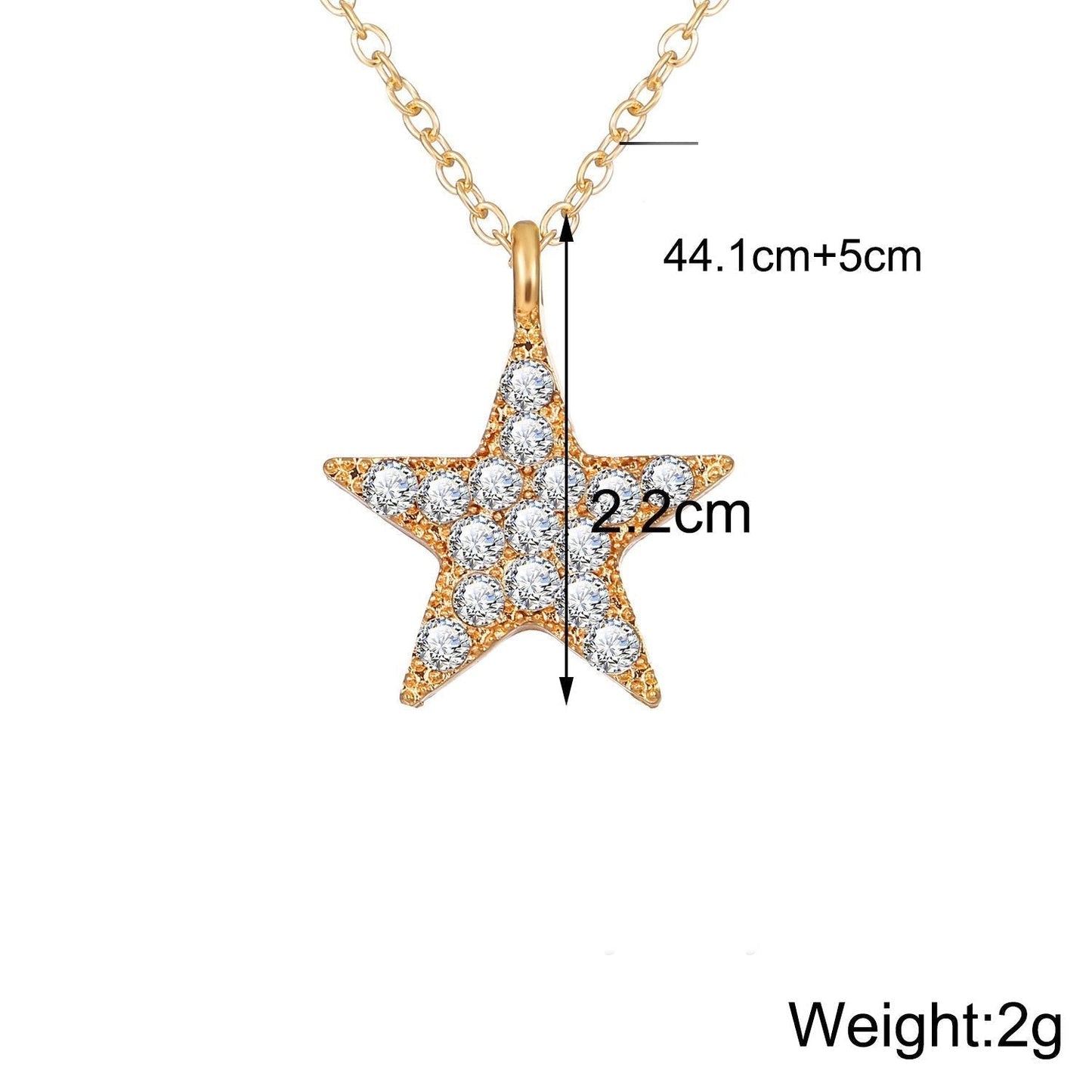 3 Piece Celestial Pave Necklace With  Crystals 18K Gold Plated Necklace ITALY Design Elsy Style Necklace