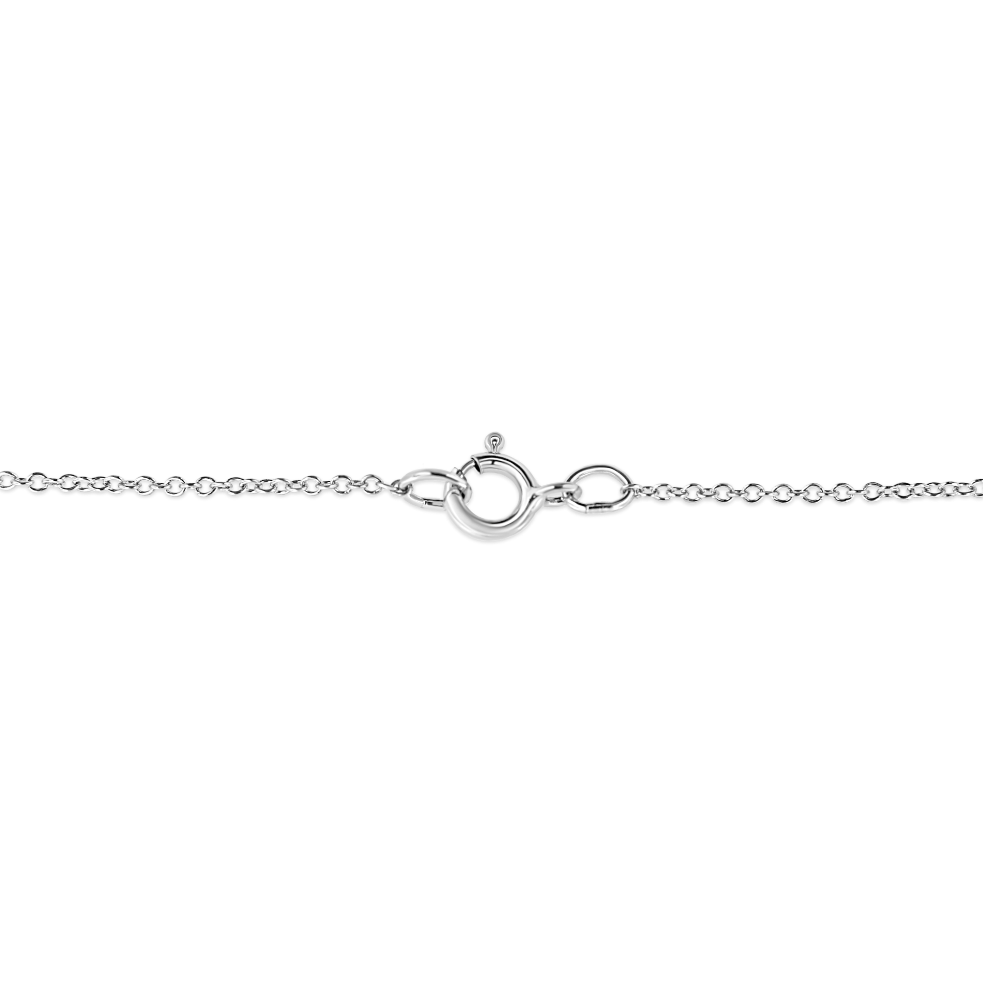 .925 Sterling Silver Prong-Set Diamond Accent Floral Cross 18" Pendant Necklace (I-J Color, I1-I2 Clarity)