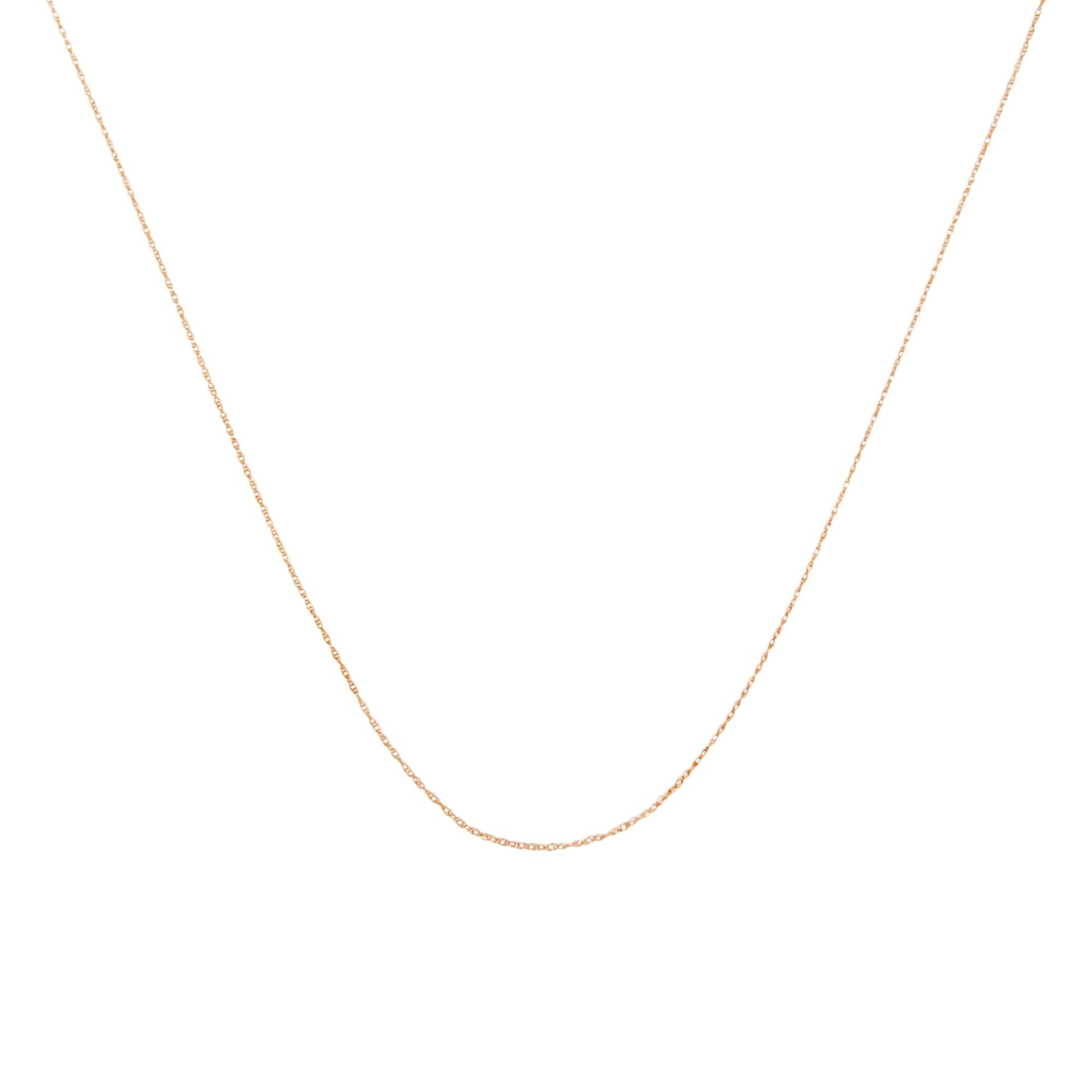 10K Gold 0.5 mm Slender & Dainty Fine Rope Chain Necklace