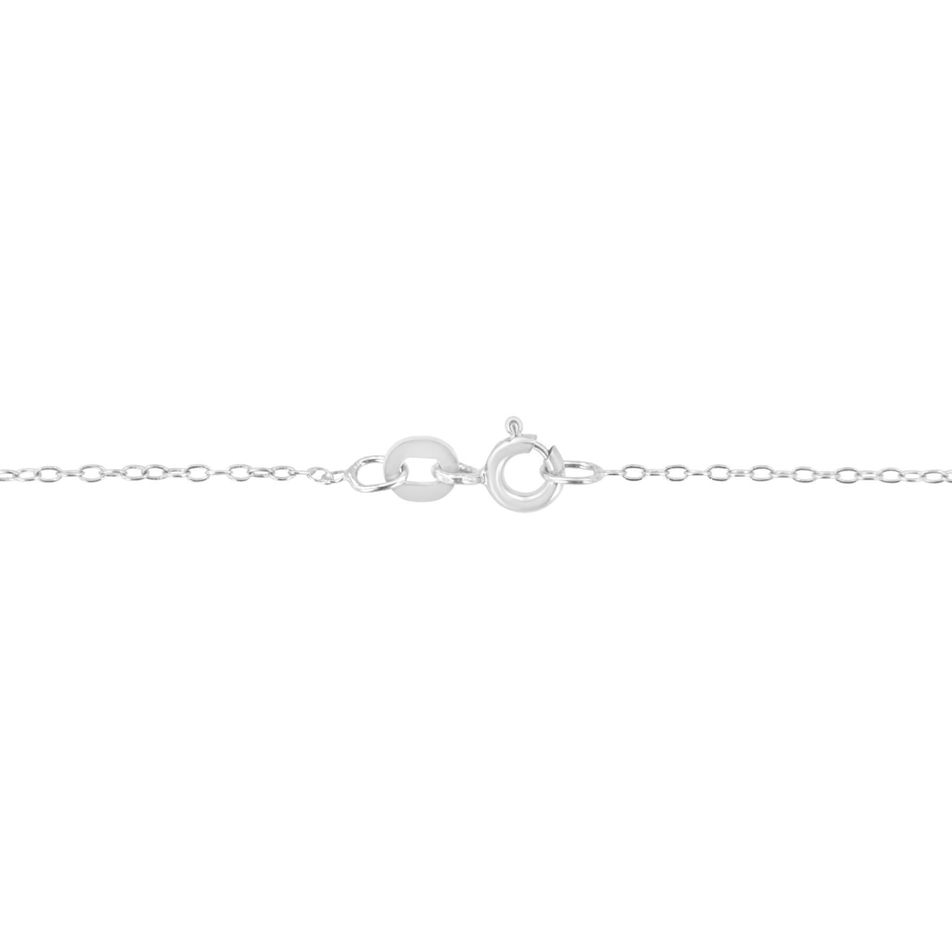 10K White Gold 1/3 Cttw Round-Cut Diamond Bezel 18" Pendant Necklace (J-K Color, I1-I2 Clarity)