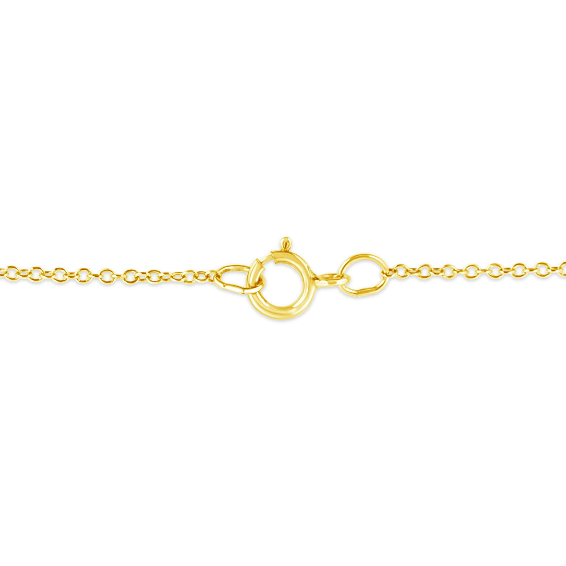 10K Yellow Gold Plated .925 Sterling Silver 1/10 Cttw Miracle Set Round Diamond 18" Pendant Necklace - Choice of Shapes
