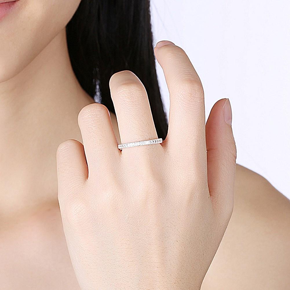 3mm Crystal Band Ring 2 Colors Available ITALY Design Elsy Style Rings