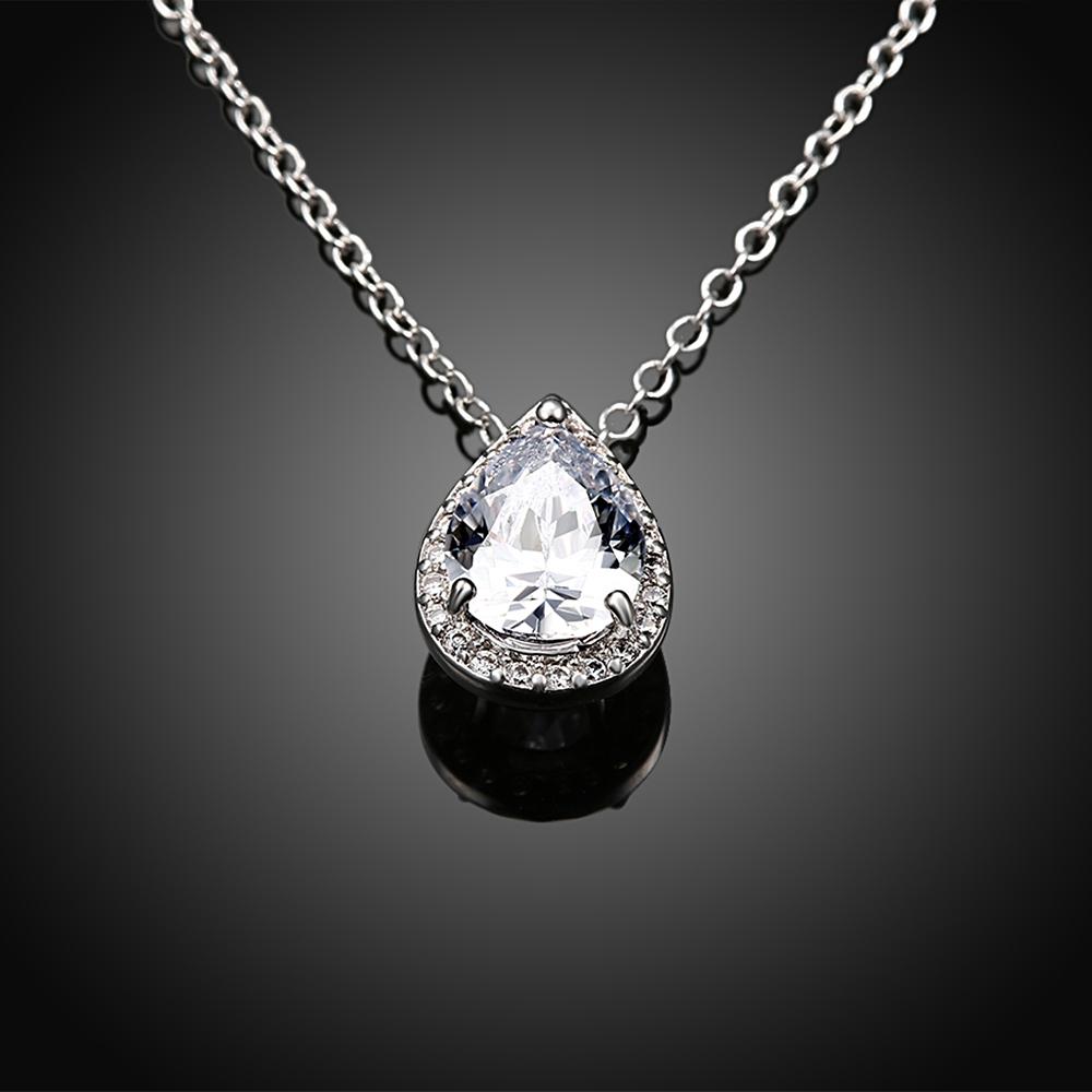5.00 CT Teardrop Pave Necklace in 18K White Gold Plated Elsy Style Necklace