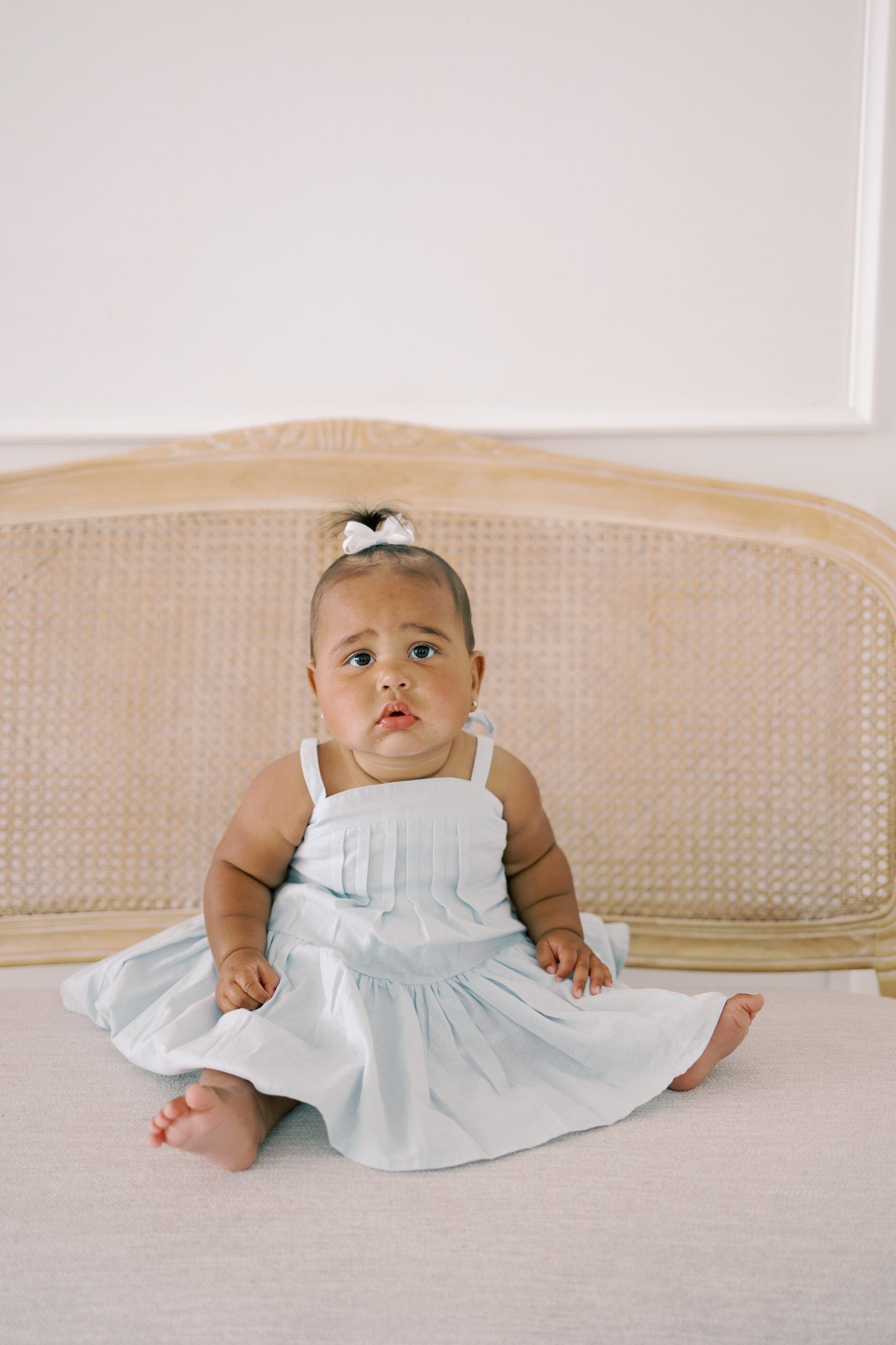 Hikari Pintuck Dress | Powder Blue