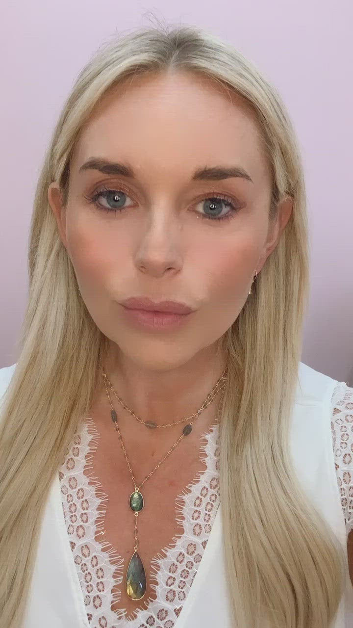 Double Diana Denmark Necklace in Labradorite with Labradorite Drop