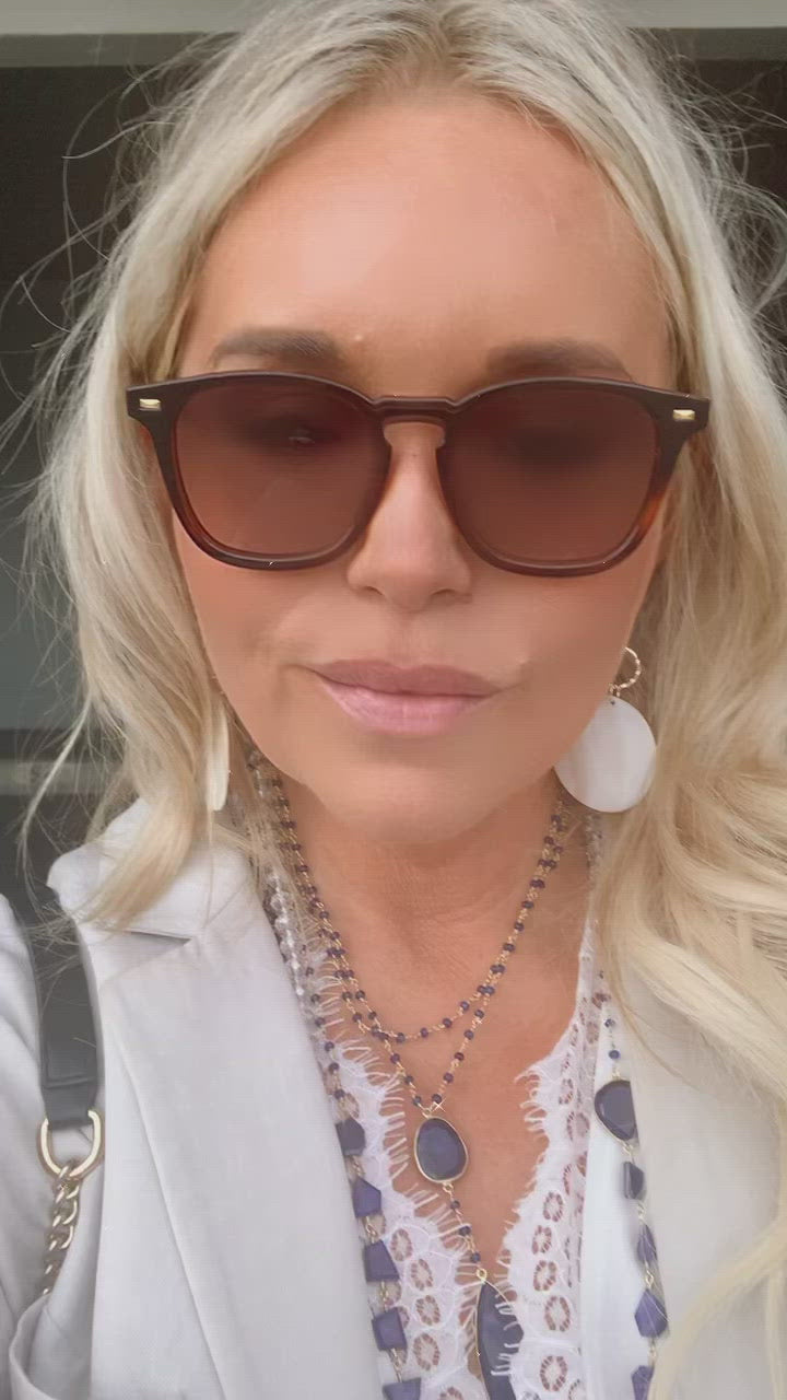 Double Diana Denmark Necklace in Sapphire with Sapphire Drop