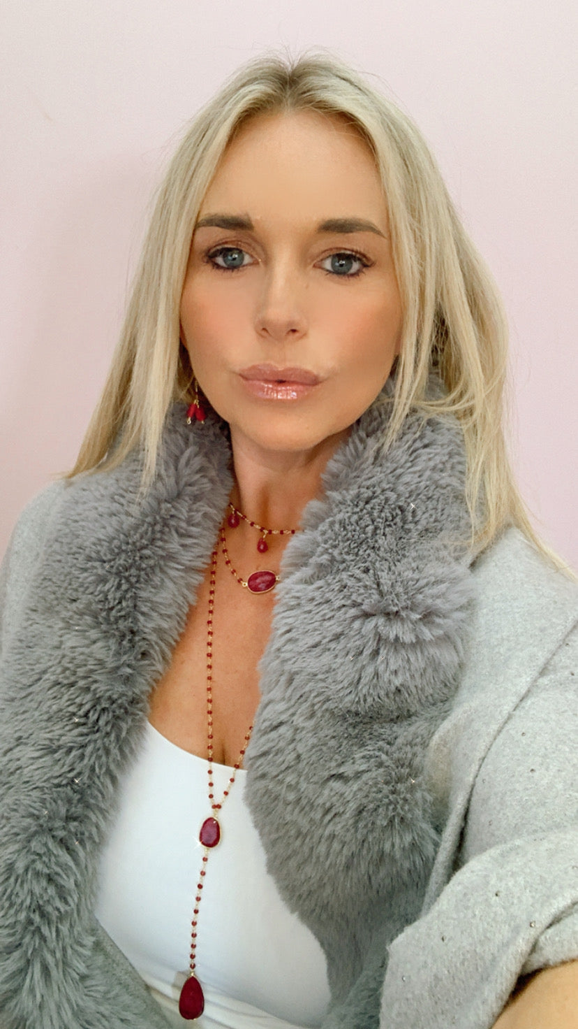 Diana Montecito Necklace in Ruby with Ruby Drop