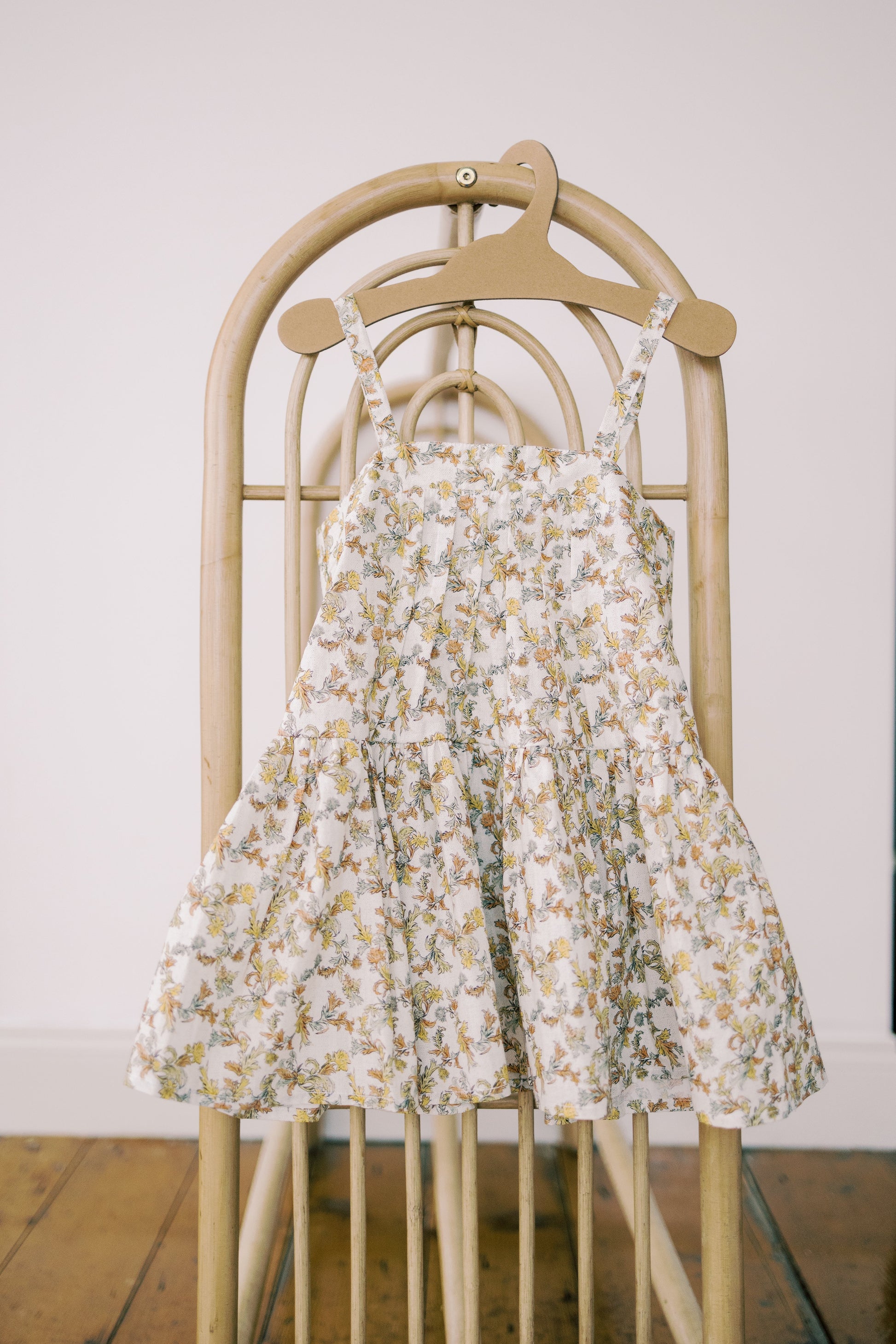 Hikari Pintuck Dress| Mustard Sage Blossom