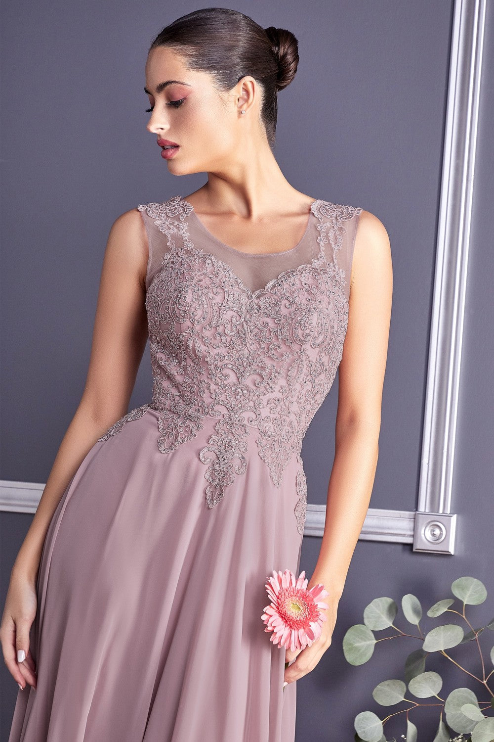 A-line Chiffon Prom & Ball Gown Embellished Illusion Sweetheart Bodice Floor Length Vintage Princess Skirt Bridesmaid Style CD2635 Elsy Style Bridesmaid Dress