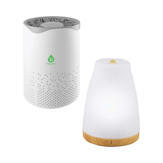Pursonic USB Aroma Diffuser & True HEPA Air Purifier Bundle – Clean Air & Relaxing Aromatherapy Anywhere!
