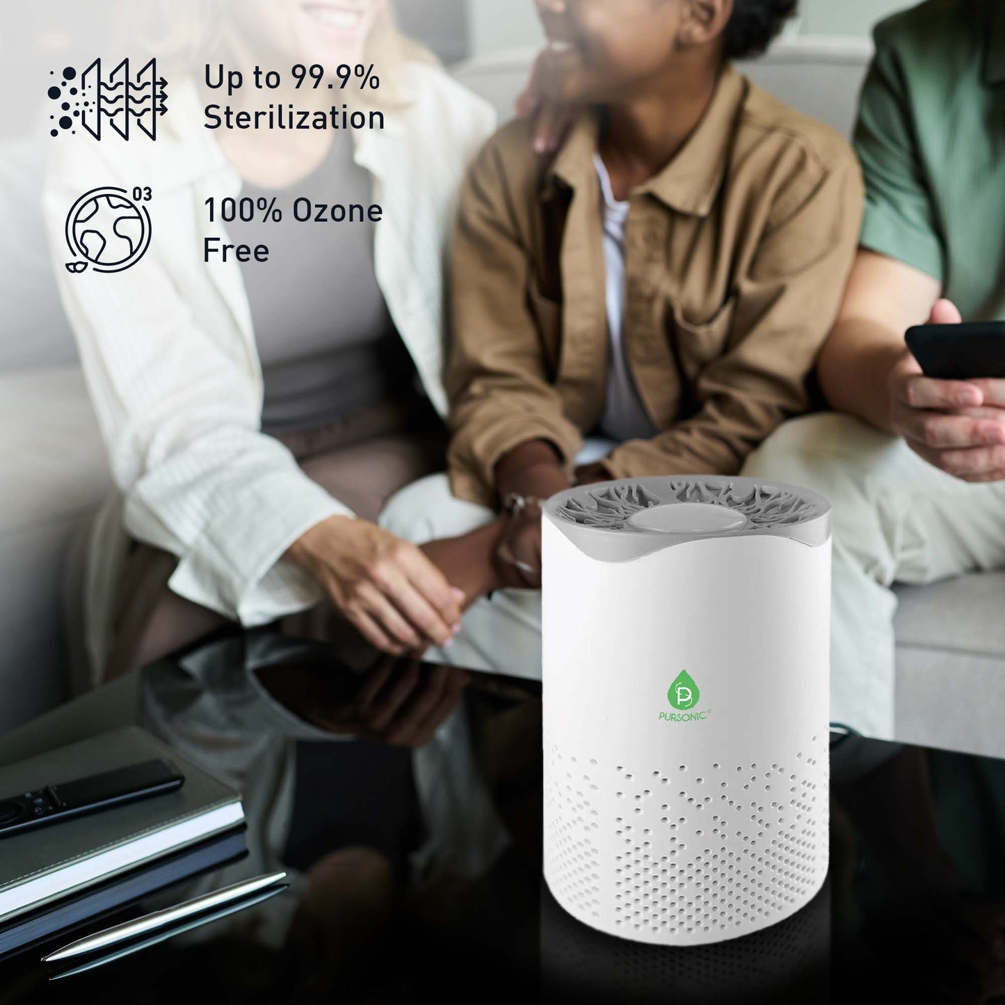 Pursonic USB Aroma Diffuser & True HEPA Air Purifier Bundle – Clean Air & Relaxing Aromatherapy Anywhere!