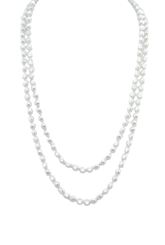 White Layered Pearl Necklace