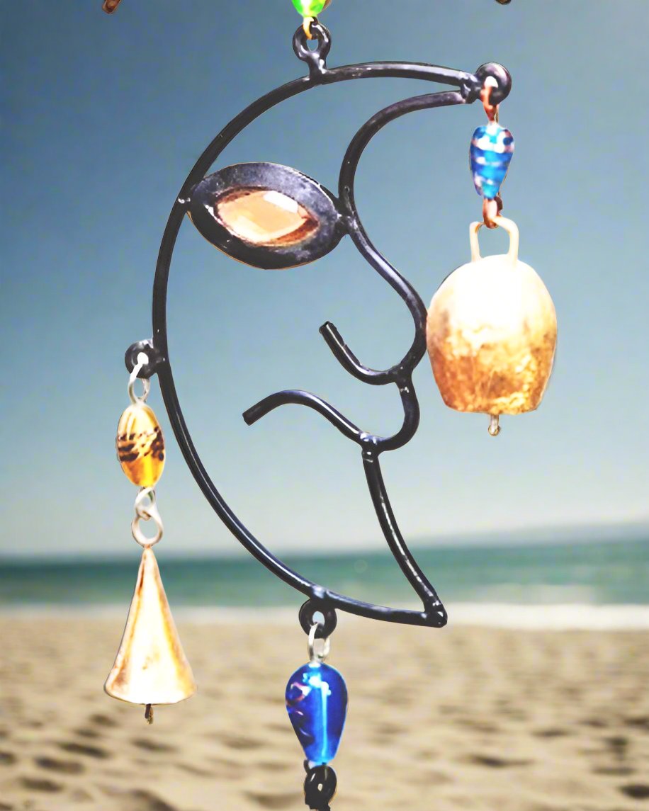 Celestial Sun and Moon Chime with  Beads