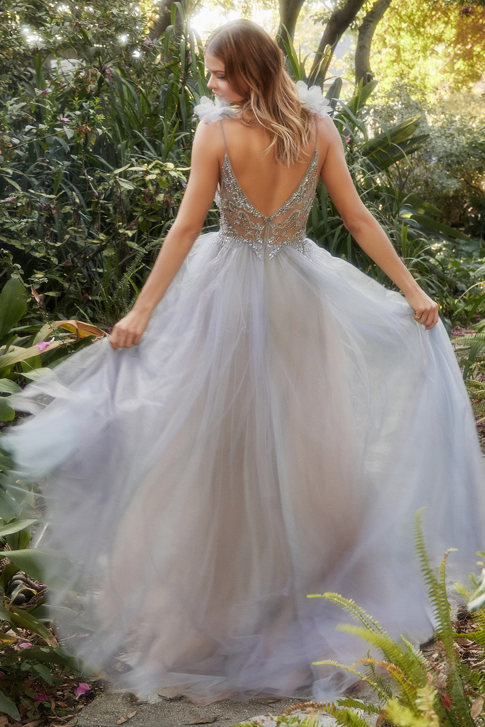 BLOOM BEADED A-LINE TULLE GOWN ALA1144 Elsy Style All dresses