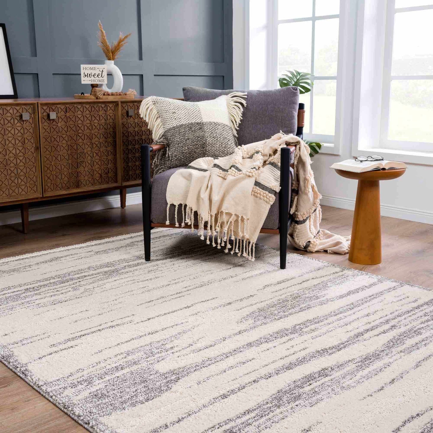 Lave Bone & Taupe Area Rug - Clearance