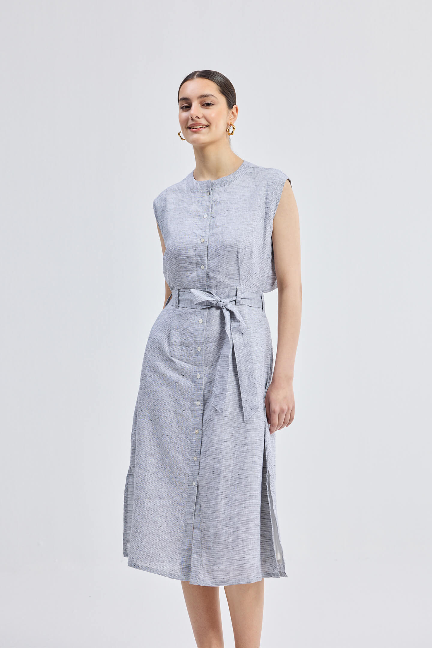 Back Cut Out Linen Dress