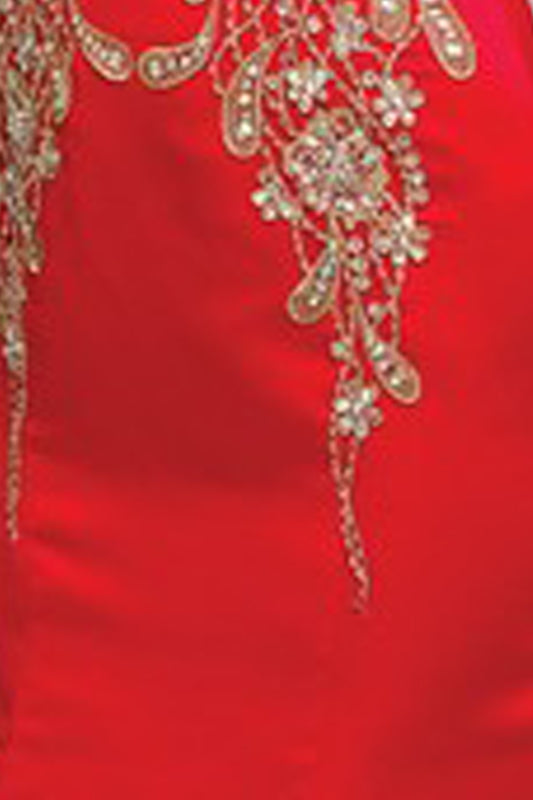 Beaded Bust Mermaid Satin Long Prom Dress JT623 Elsy Style Prom Dress