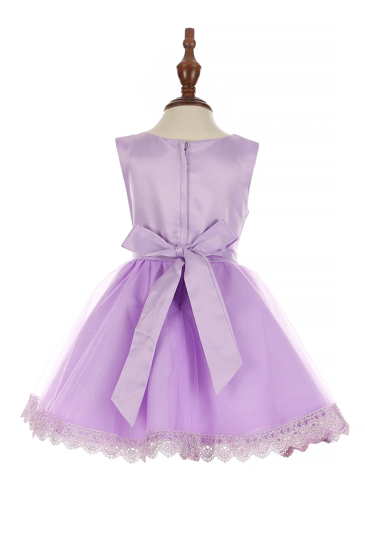 Beautiful Adorned With 3D Flowers Lace Tulle Skirt Kids Dress CU9126B Elsy Style Kids Dress