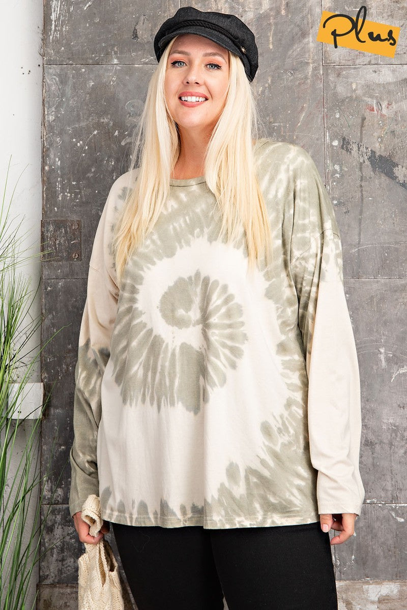 Plus Size Ls Special Washed Poly Rayon Knit Top 3XL