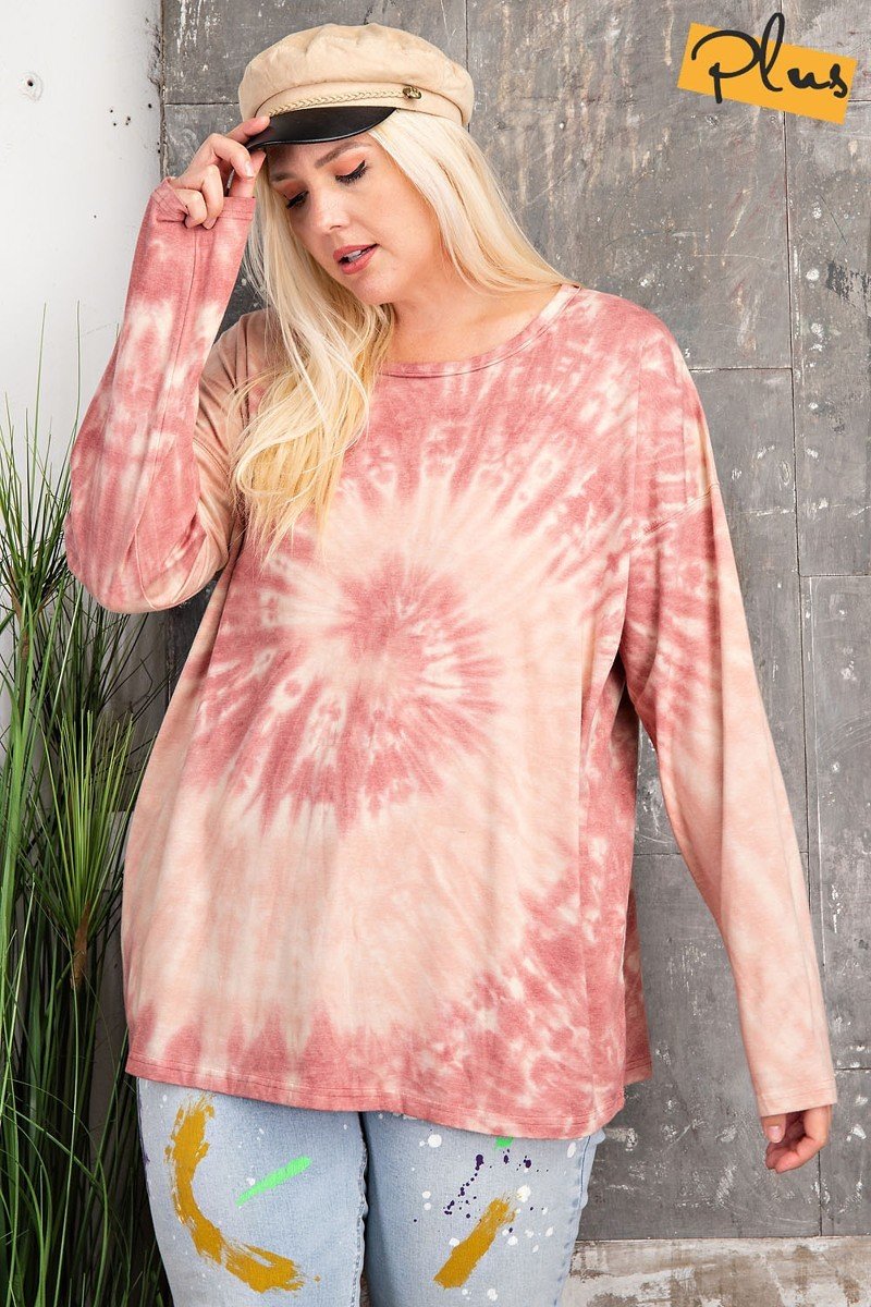 Plus Size Ls Special Washed Poly Rayon Knit Top 3XL