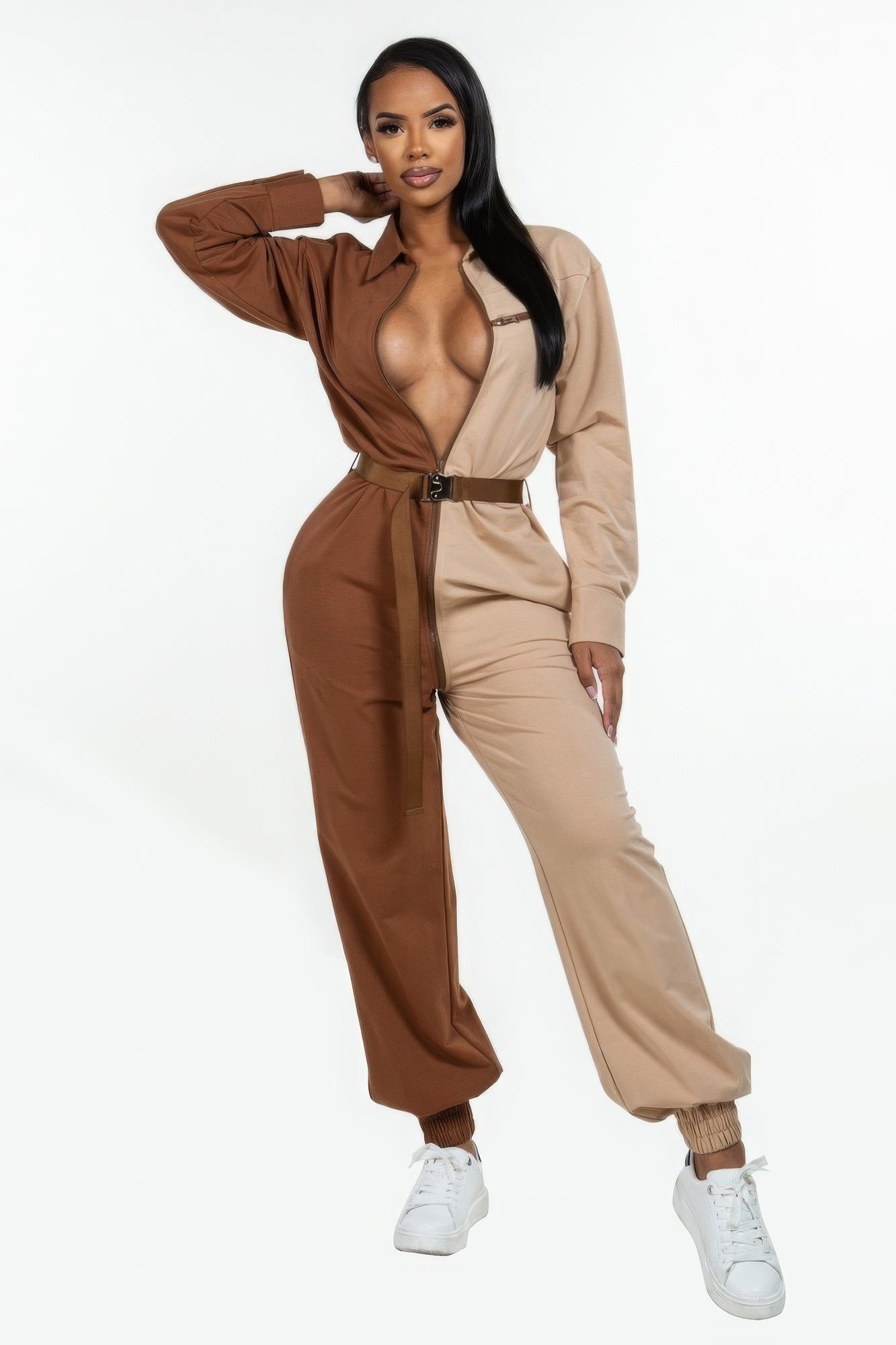 Long Sleeve Oversized Cozy Shirt Jumpsuit L
