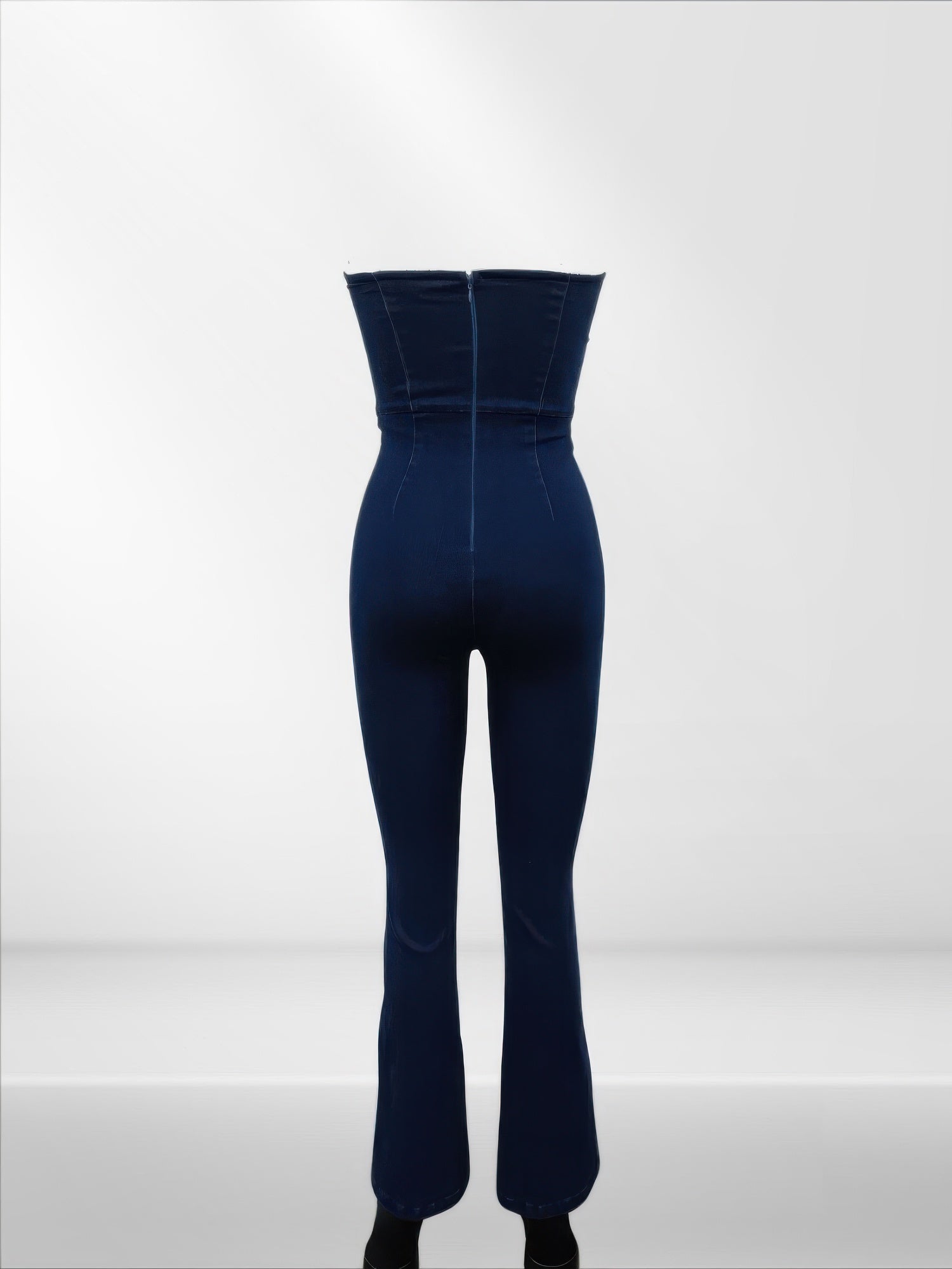 Lace Up Detail Denim Jumpsuit