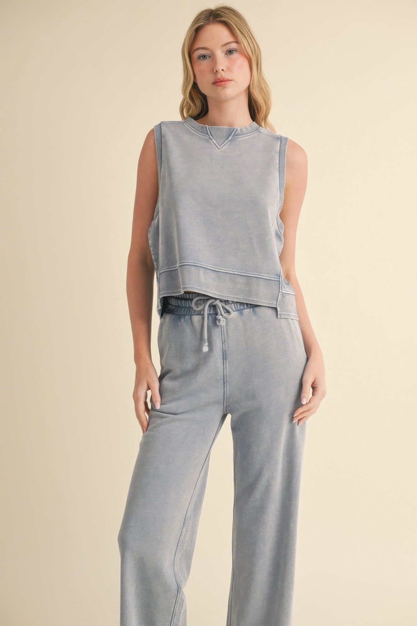 Mineral Wash Sleeveless Top