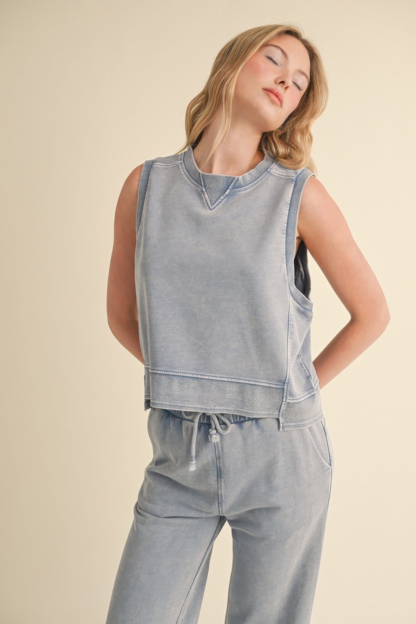 Mineral Wash Sleeveless Top