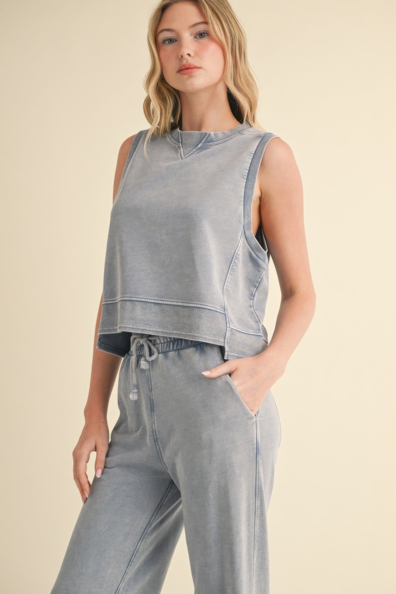Mineral Wash Sleeveless Top