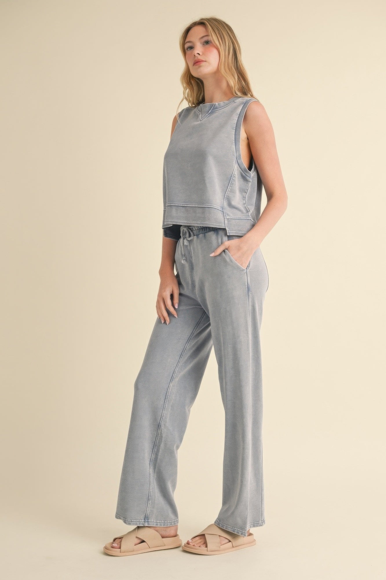 Mineral Wash Sleeveless Top