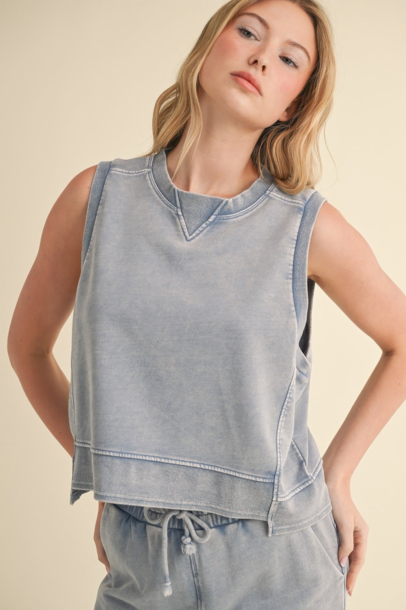 Mineral Wash Sleeveless Top