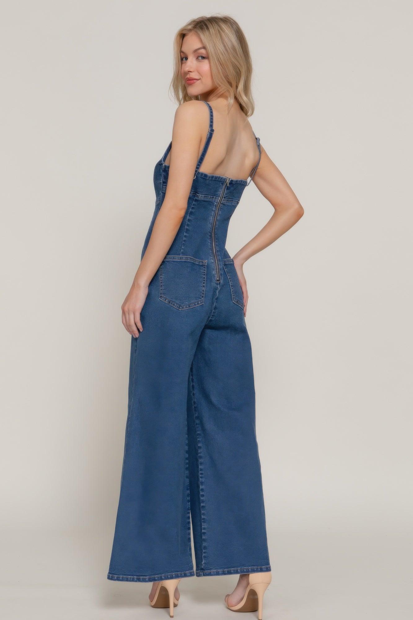Cami Stretch Denim Jumpsuit