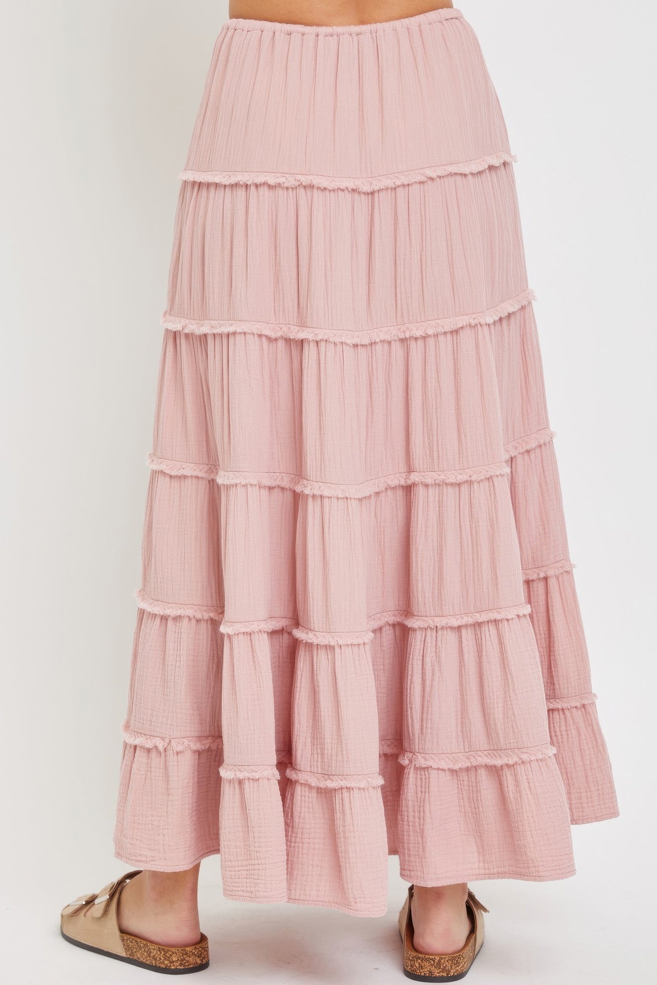 Cotton Gauze Tiered Maxi Skirt