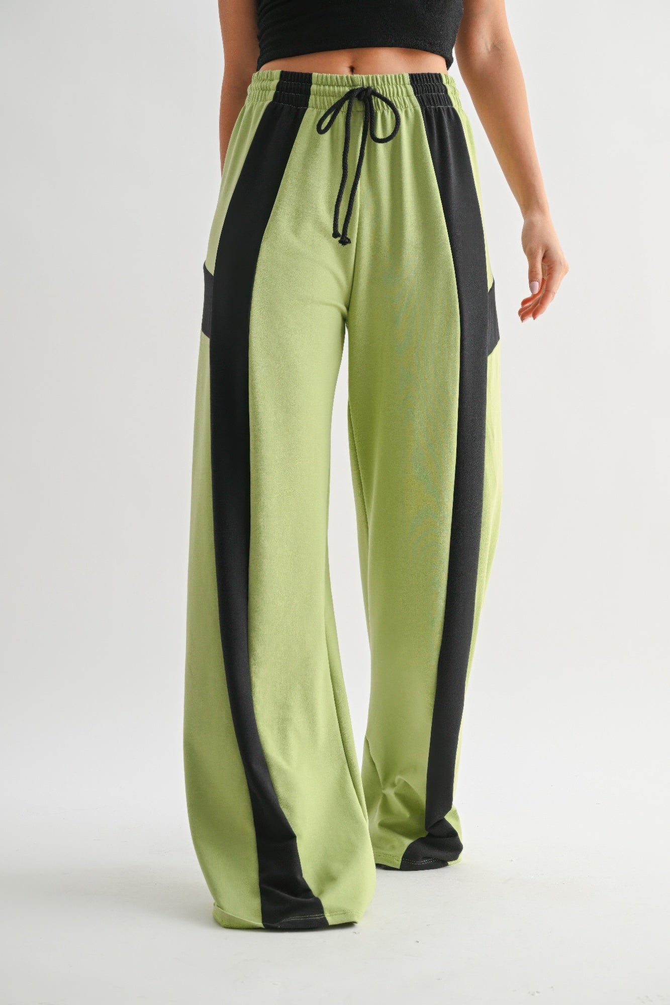 Color Block Wide Leg Lounge Pants L