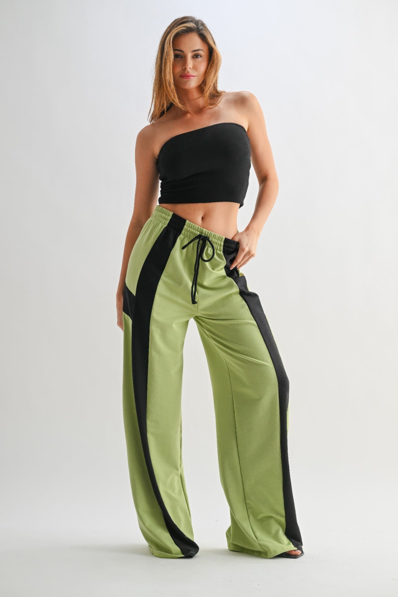 Color Block Wide Leg Lounge Pants