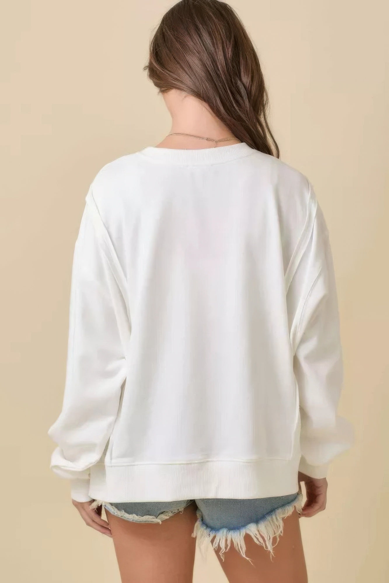 4th Of July Usa Patchwork Crewneck Long Sleeve Top