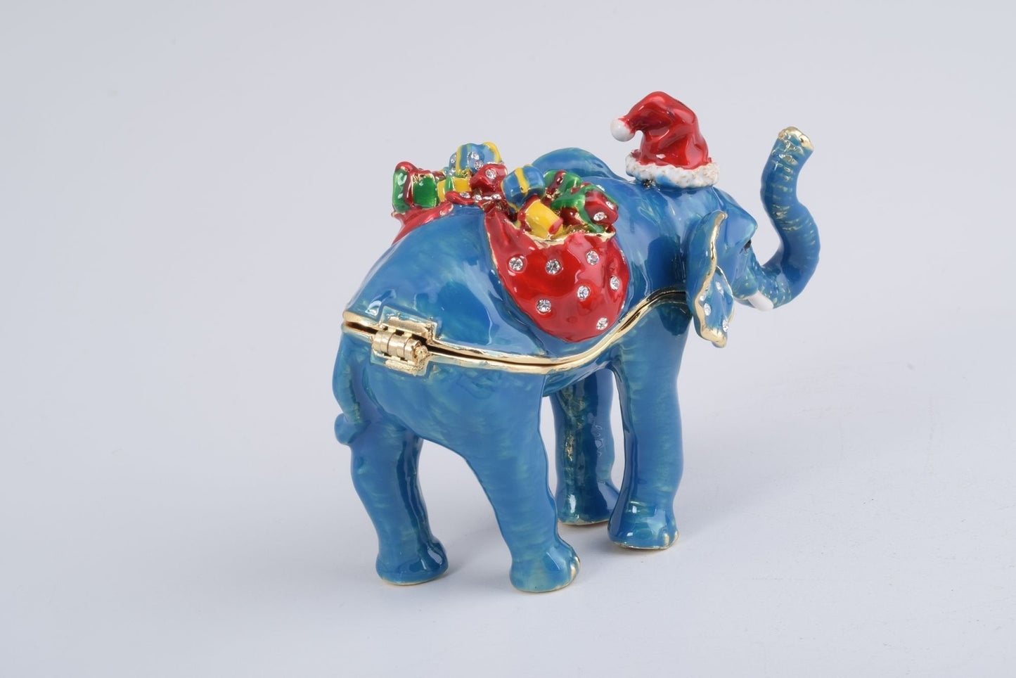 Christmas Elephant bearing gifts and presents