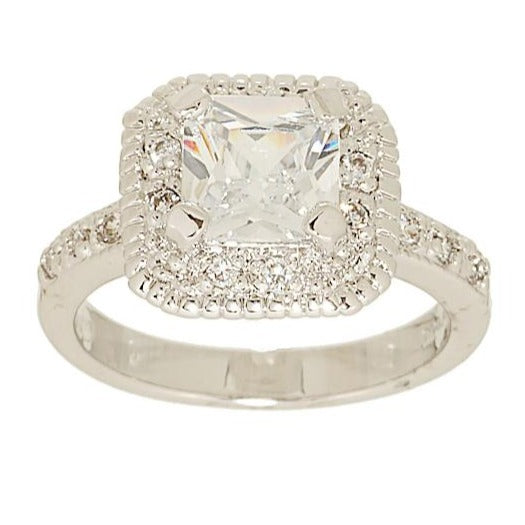 Classic Engagement Princess Cut Cubic Zirconia Elsy Style Ring