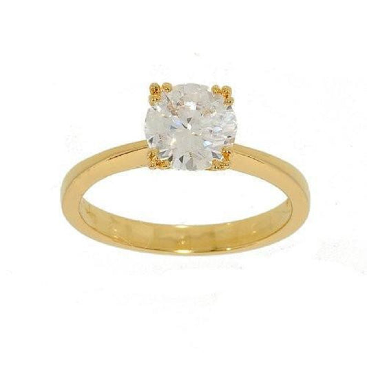 Classic Fine Design Solitaire Engagement Ring Goldtone Elsy Style Ring